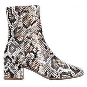 Aquatalia Leonora Snake Embossed Leather Boots Size 9 Weatherproof NEW